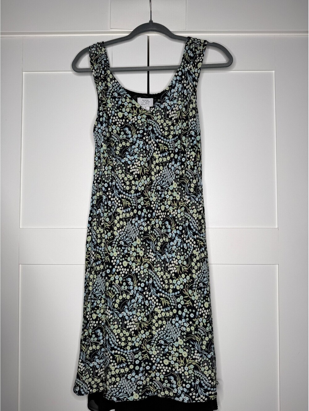 Loft Women's Sleeveless Black Floral Slip Dress, Size 2